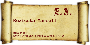 Ruzicska Marcell névjegykártya
